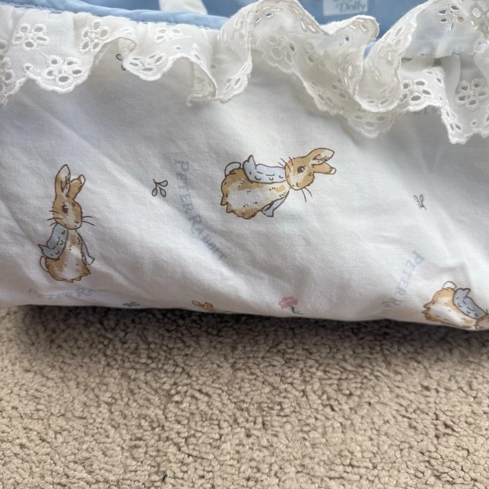 Cuddle My Dolly Peter Rabbit Carrier Lot Of 2 One Bedding Set Vintage 90s